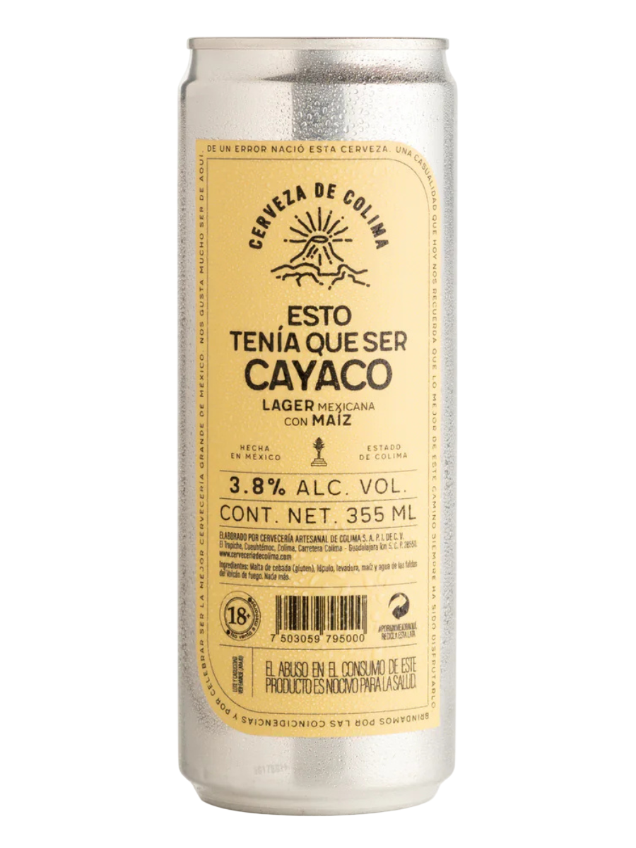 Colima Esto tenía que ser Cayaco Pale Lager con maíz Lata 355 ml