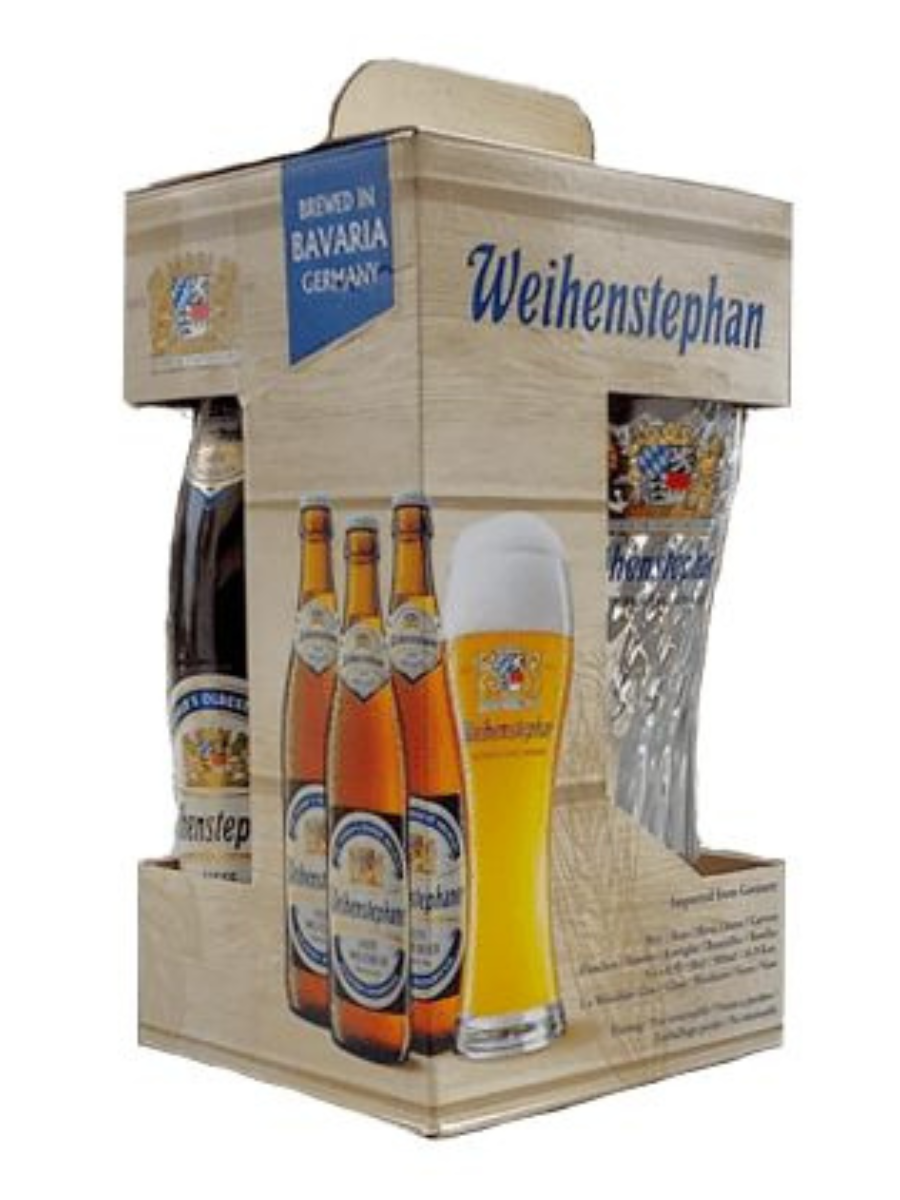 Pack Weihenstephaner 3 botellas Hefeweizen, Dunkel & Helles + 1 vaso